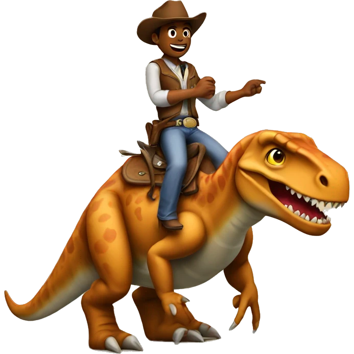 A cowboy riding a dinosaur  emoji