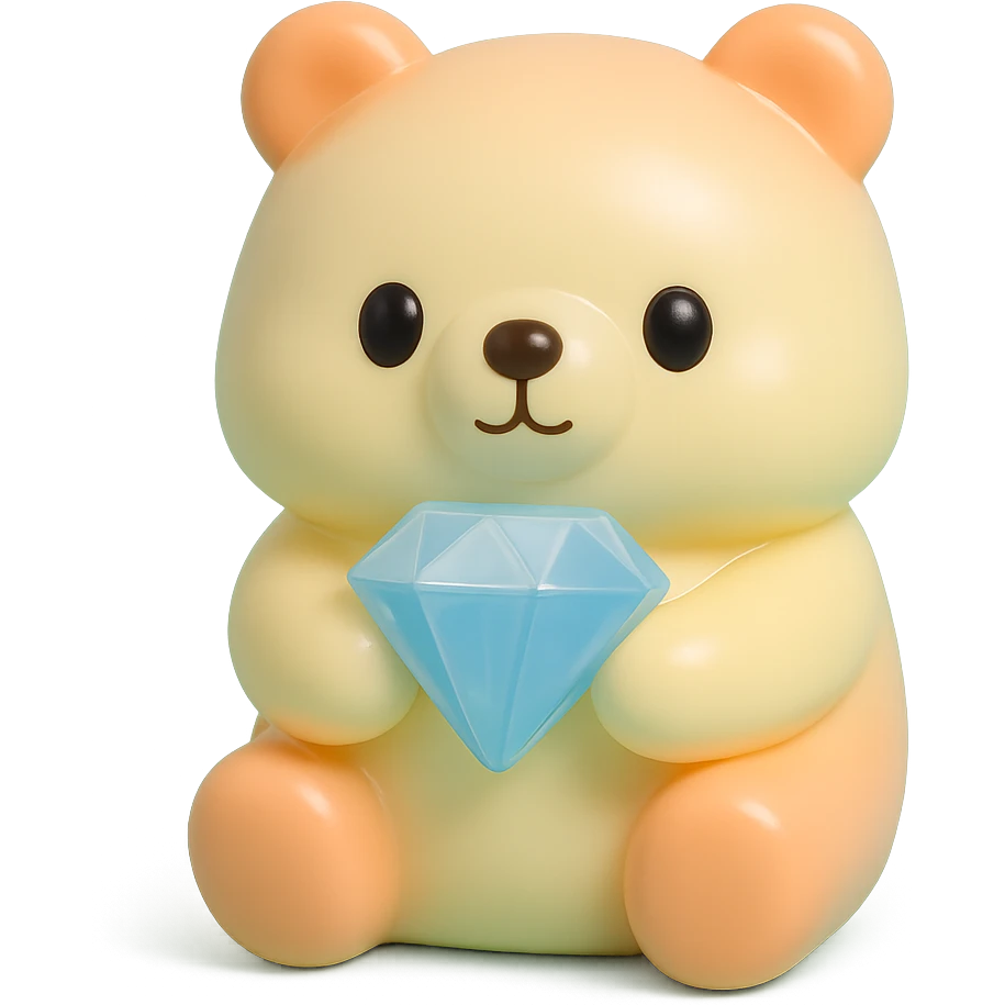 cute animal holding a diamond emoji