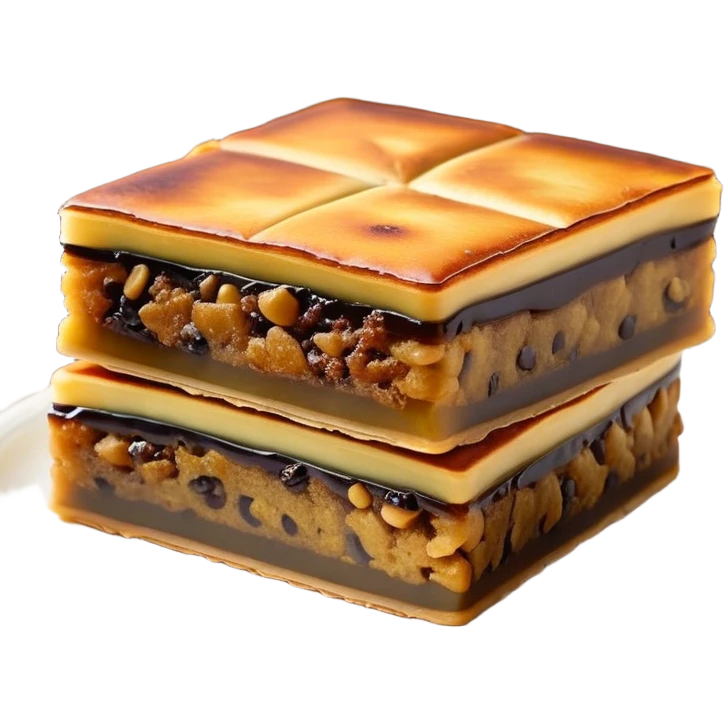 martabak manis-cinematic-realistic-martabak manis-dish-emoji,-depicted-as-a-single,-square-slice-of-sweet,-thick-martabak manis-with-a-rich,-indulgent-filling,-rendered-with-detailed-textures-and-vibrant,-appetizing-lighting emoji