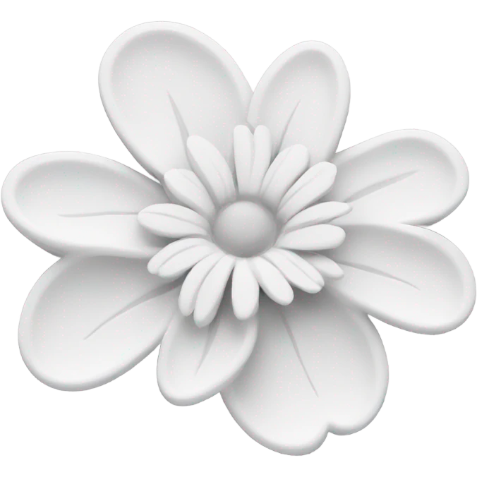 Beautiful flower shaped stamp in white color  emoji