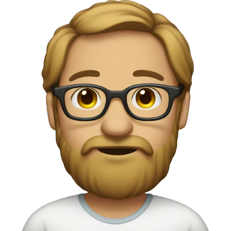 Pregnant man with beard & eyeglasses emoji