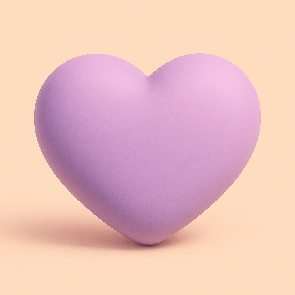 purple heart, mochi style, soft and squishy, no text emoji
