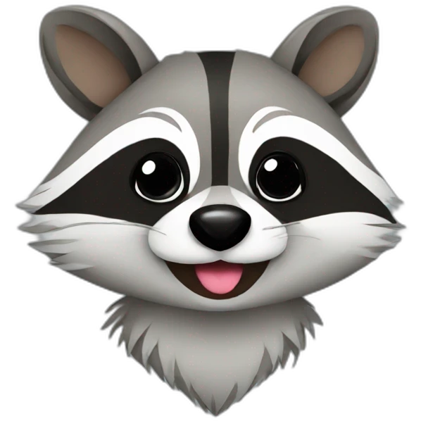 Raccoon with heart emoji