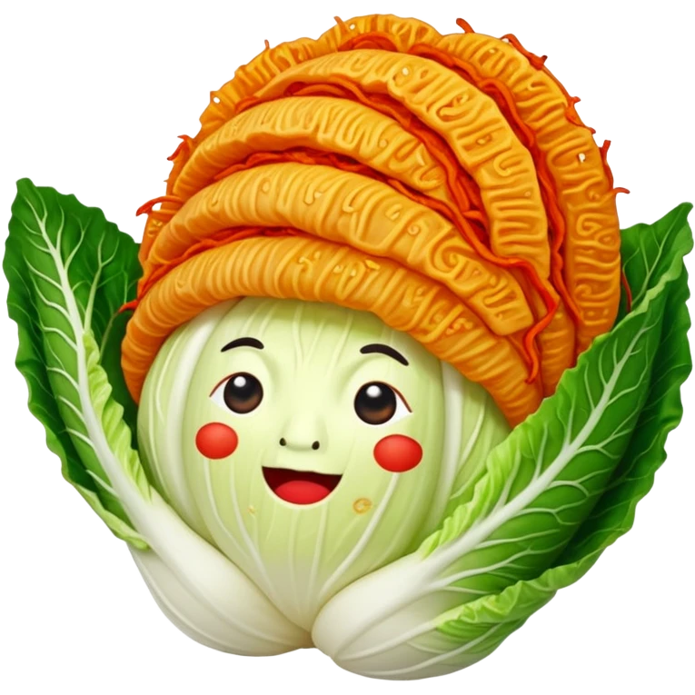 napa cabbage completely covered in kimchi red seasoning on all surfaces, no green, no face emoji
