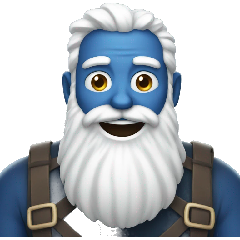 blue giant with a white beard smiling emoji