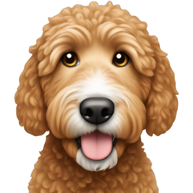 Ginger golden doodle with white nose emoji