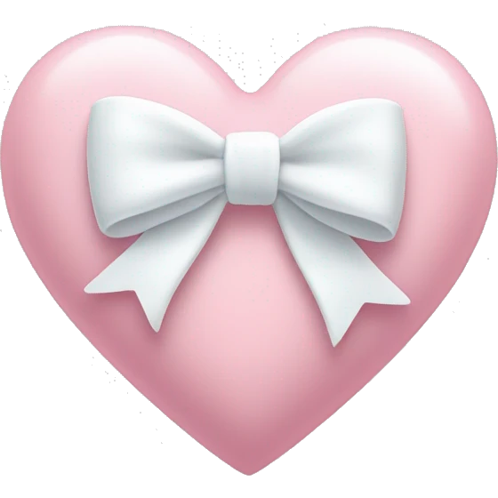Pastel pink heart with white bow emoji