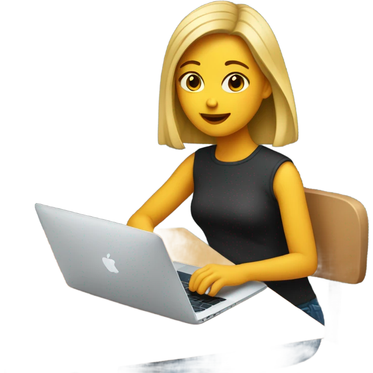Girl on MacBook  emoji