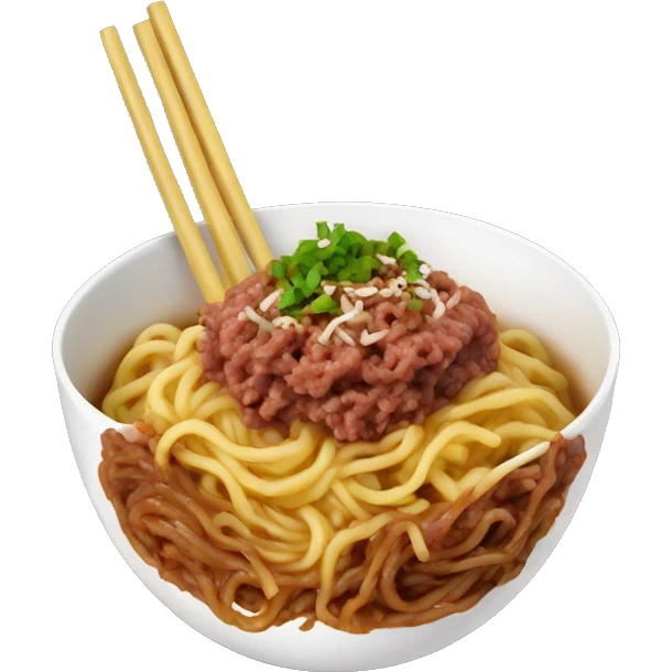 ground beef noodles in a bowl emoji