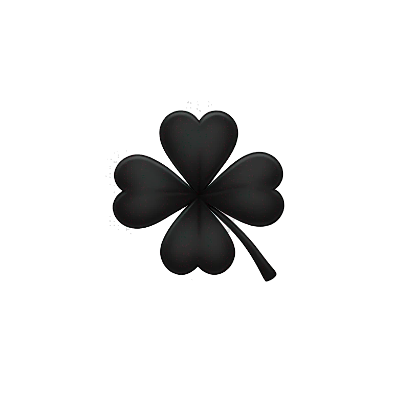 Black five clover leaf emoji