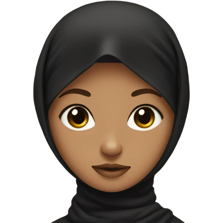 a tan girl with a black hijab and brwon eyes emoji