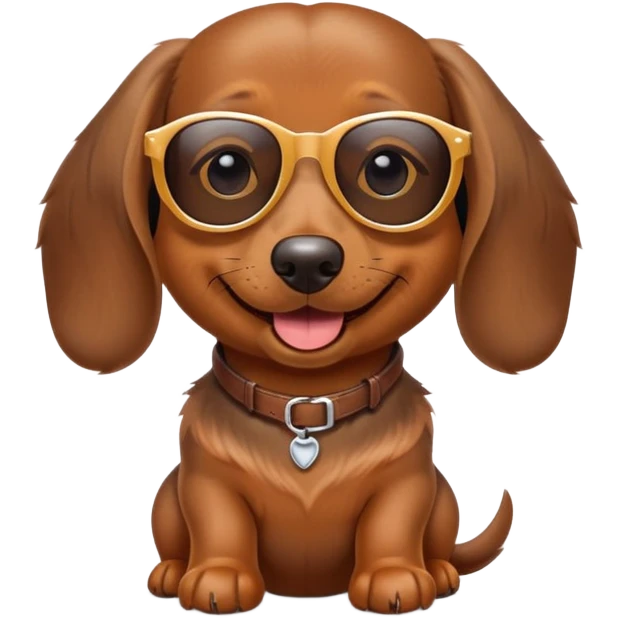 brown dachshund wearing sunglasses emoji