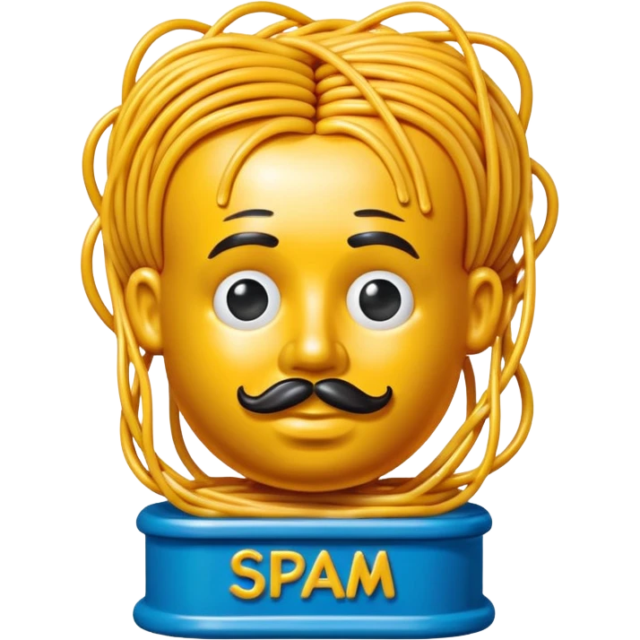 Jeff Koons style spam spaghetti art bust sculpture  emoji