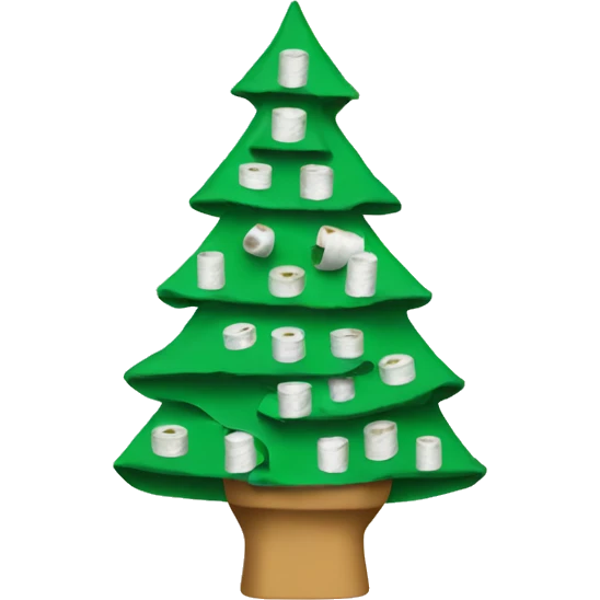 Christmas tree with toilet paper all over it  emoji