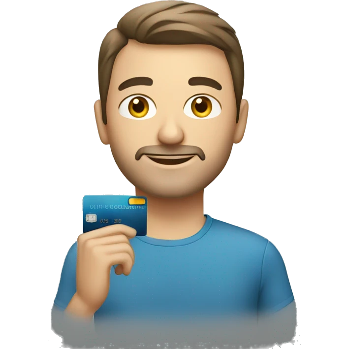 caucassian man with credit card emoji