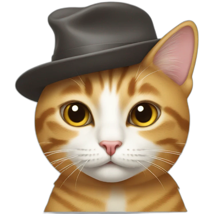 cat with a hat on a cat emoji