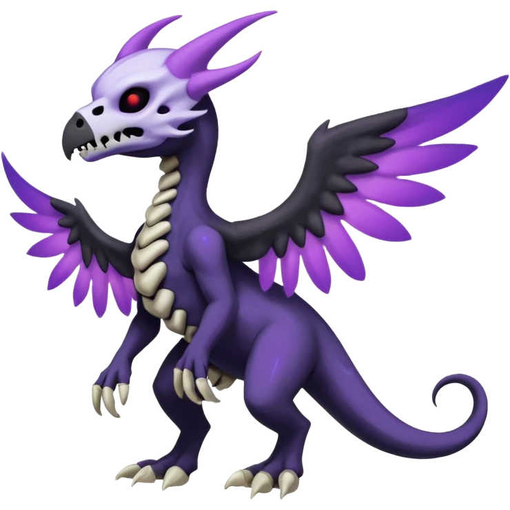 Nebulae Salandit-Cubone-Duskull-Noibat-Fakémon-hybrid-creature (full body)  emoji