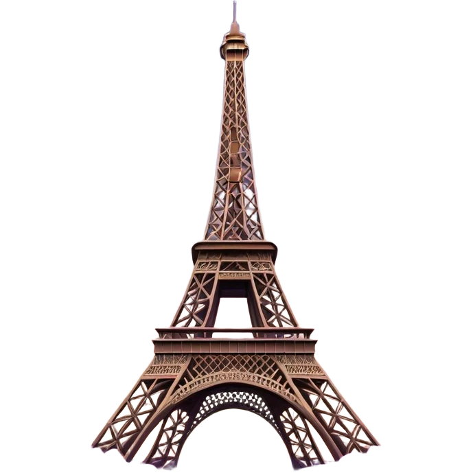 Cinematic Realistic Eiffel Tower Landmark Emoji, depicted with the iconic iron lattice structure against a twilight sky rendered with dramatic, luminous lighting and intricate detail. emoji