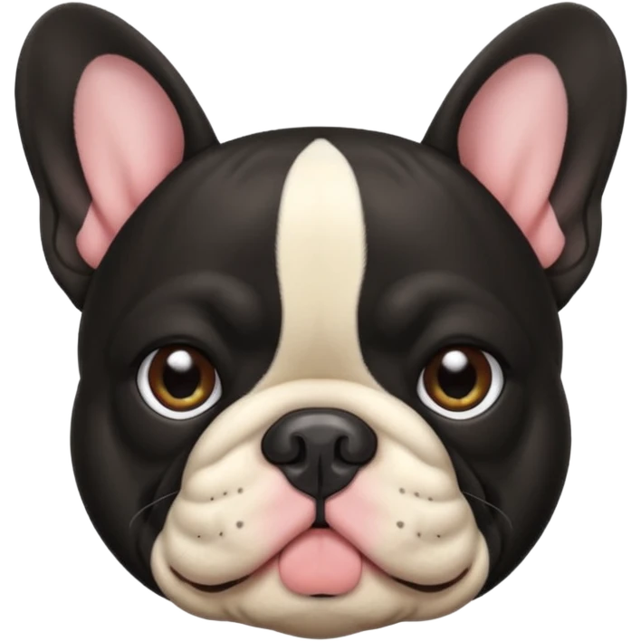 All black on black frenchie dog head only emoji