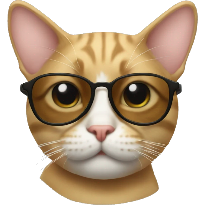 Un gato con gafas emoji