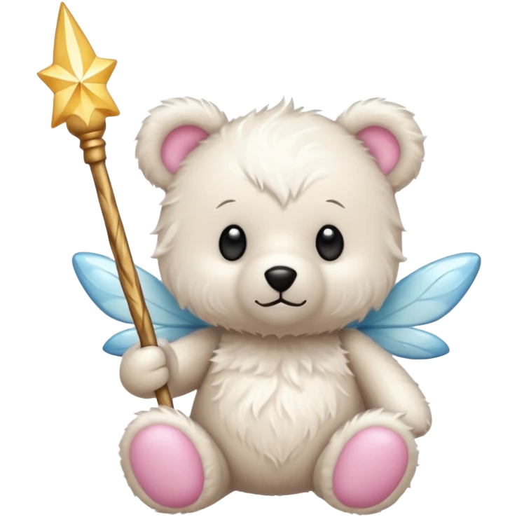 Fairy teddy with wand emoji