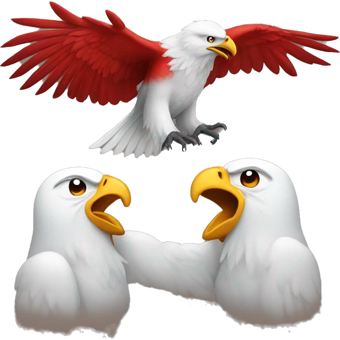 red bird slaping an eagle emoji