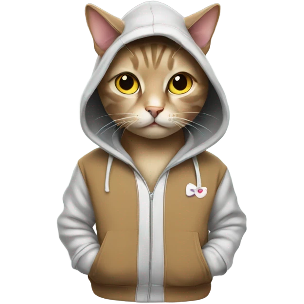 cat wearing a hoodie emoji