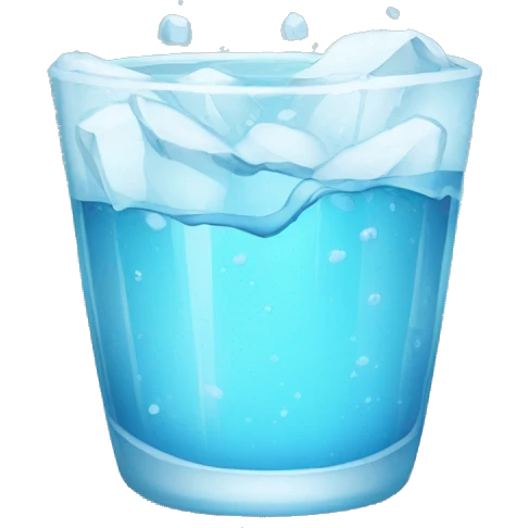 Vaso de agua con hielo  emoji