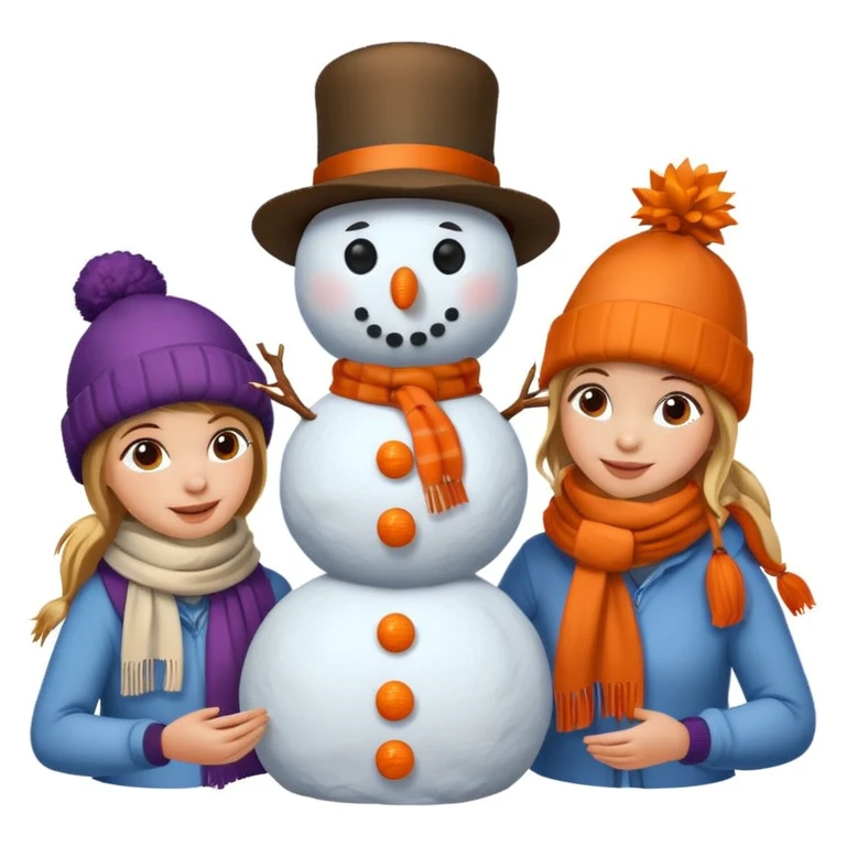 people making a snowman emoji