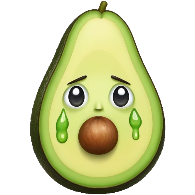sad avocado crying emoji