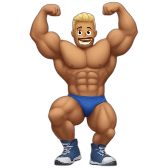 Bodybuilder on tank emoji