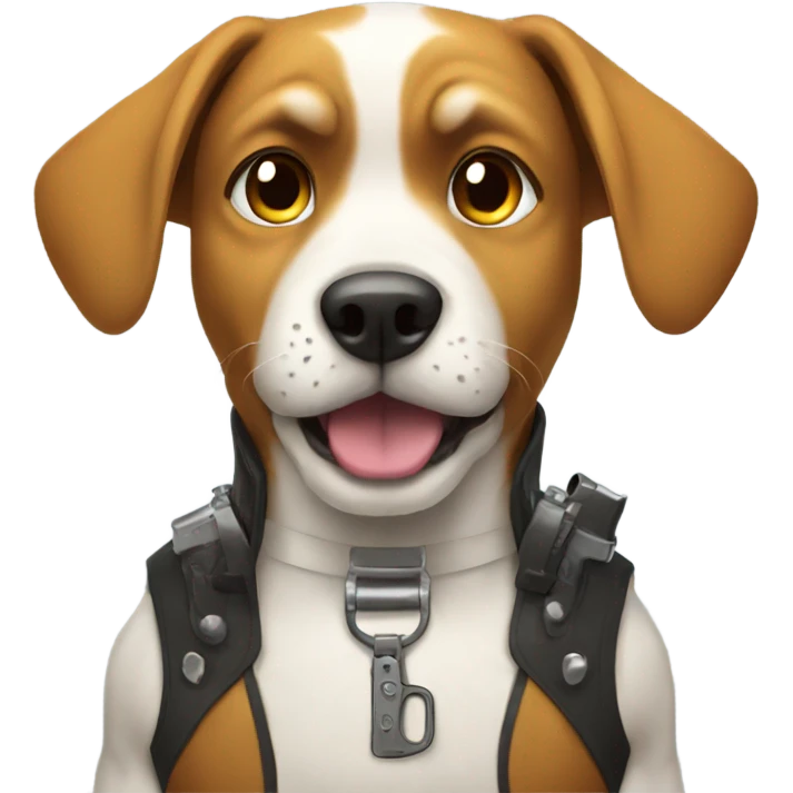 Dog with gun anime emoji