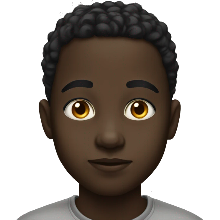 thoughtful portrait of a black boy emoji