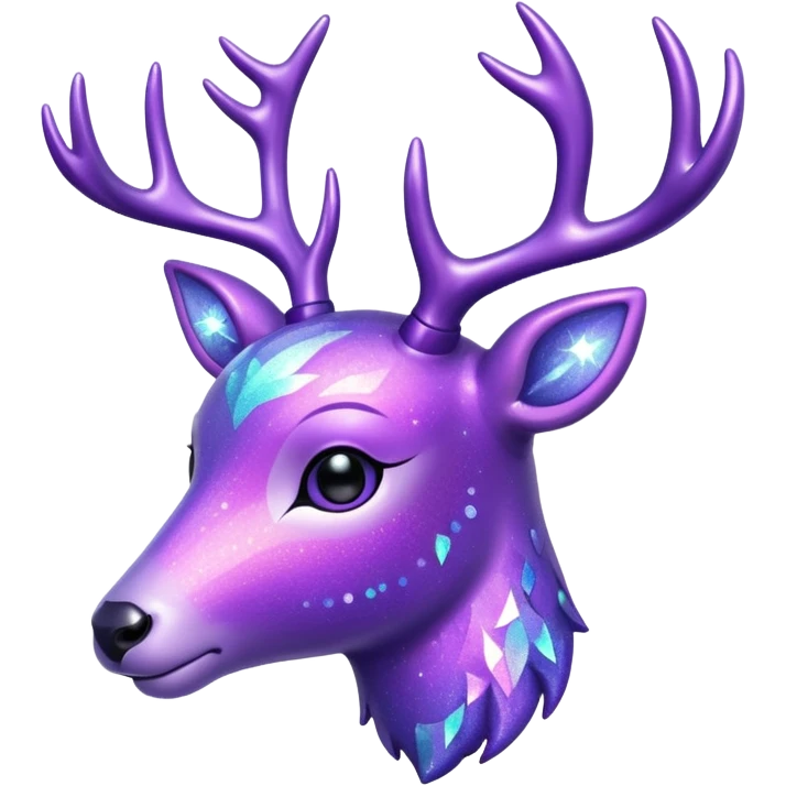 glitter purple deer emoji