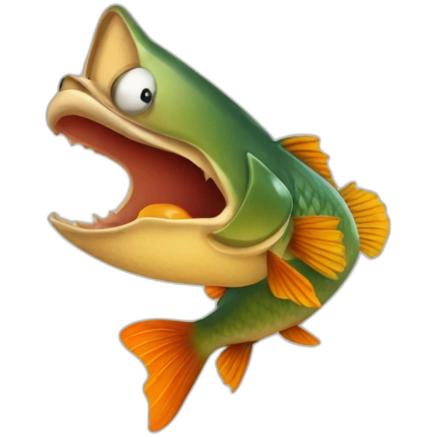 Ours qui pêche un poisson en feu emoji