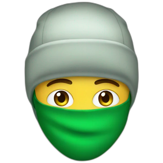 irish man wearing a ski mask on his head emoji