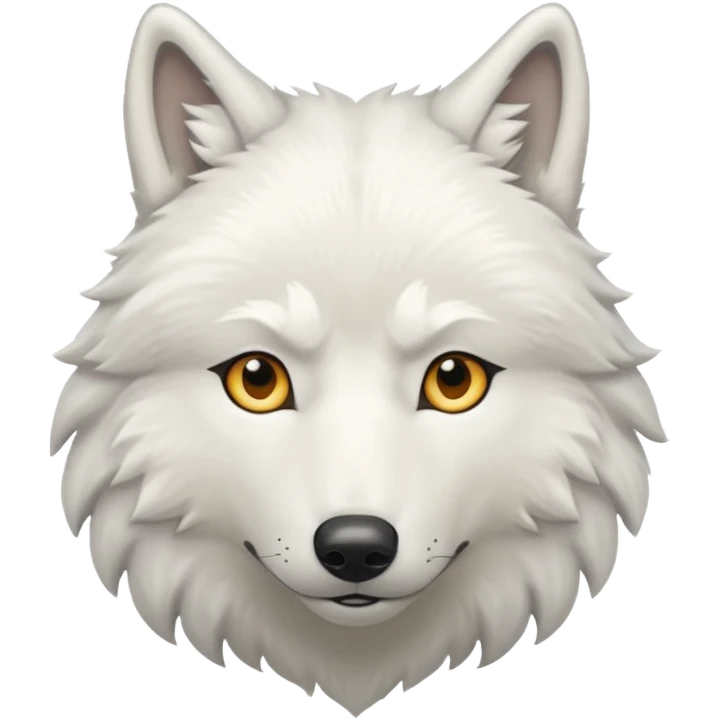 white wolf from Games of throne character face only front face emoji