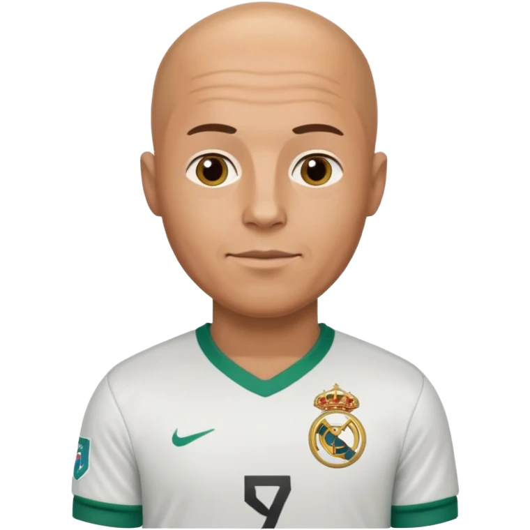bald man wearing ronaldo football jersey emoji