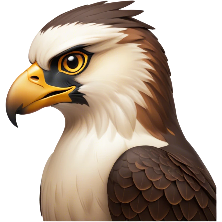 Cinematic Noble Falcon Portrait Emoji, Poised and majestic, with a streamlined, muscular build, a sharply hooked beak, and intense, piercing eyes that exude focus and speed, Simplified yet sharp and sophisticated features, highly detailed, glowing with a soft, amber radiance, high shine, intelligent and commanding, stylized with an air of aerial authority, focused and swift, soft glowing outline, capturing the essence of a watchful and confident falcon that appears ready to soar out of the screen with effortless power! emoji