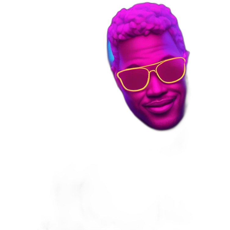 Juicy booty neon sign style man emoji