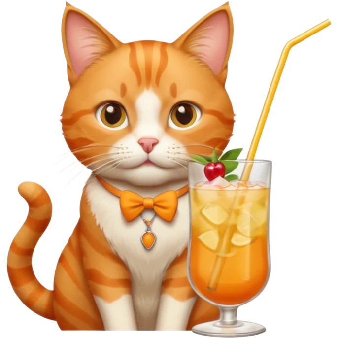 Cat with a cocktail emoji