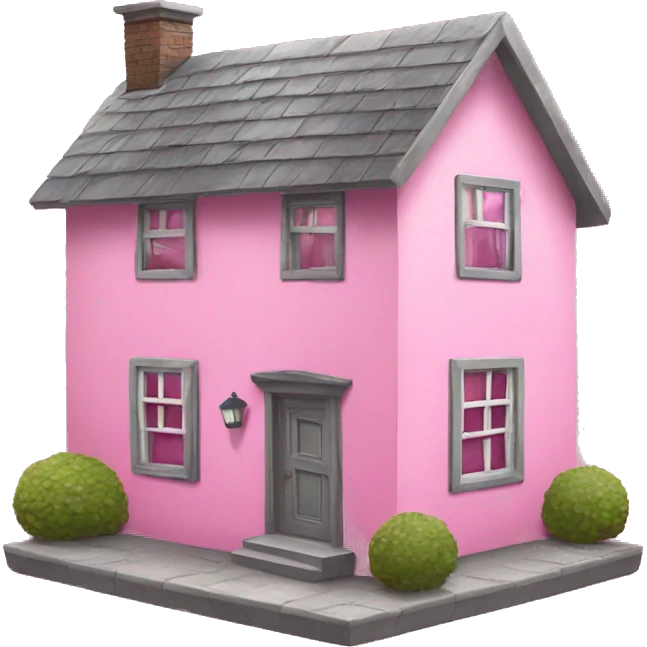 Pink house with hearts emoji