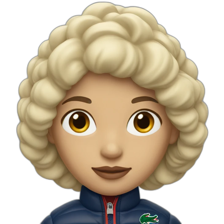 blond latina woman using Lacoste puffer jacket emoji