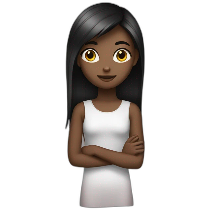 girl with black straight hari  emoji