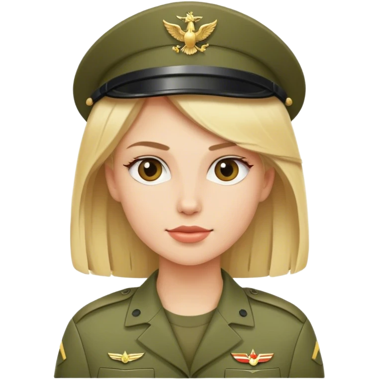 blonde military woman emoji
