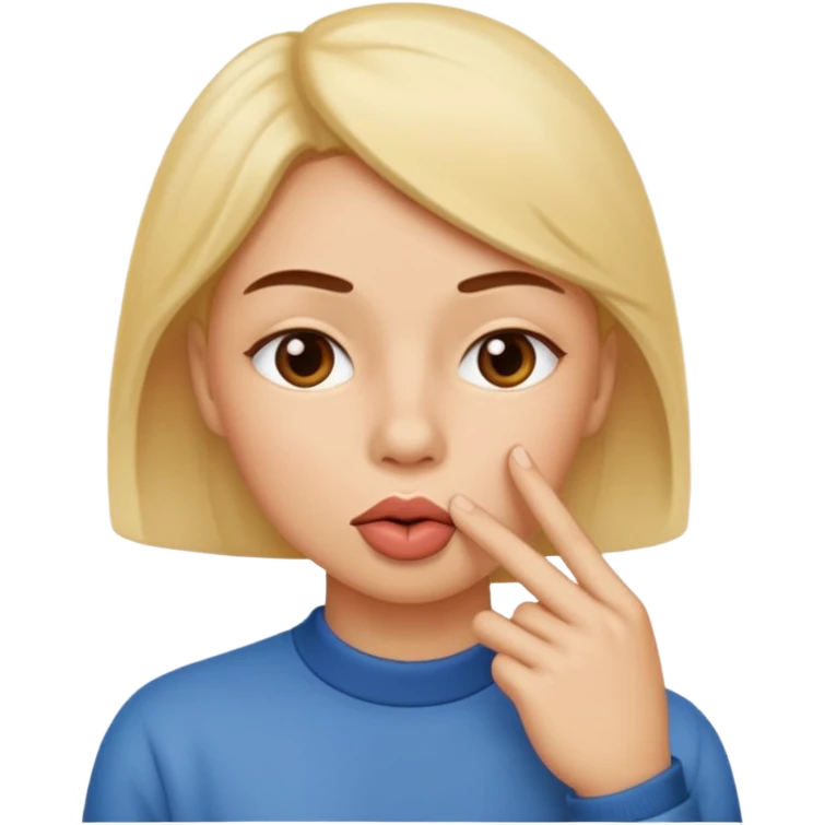 Emoji de humano haciendo silencio emoji