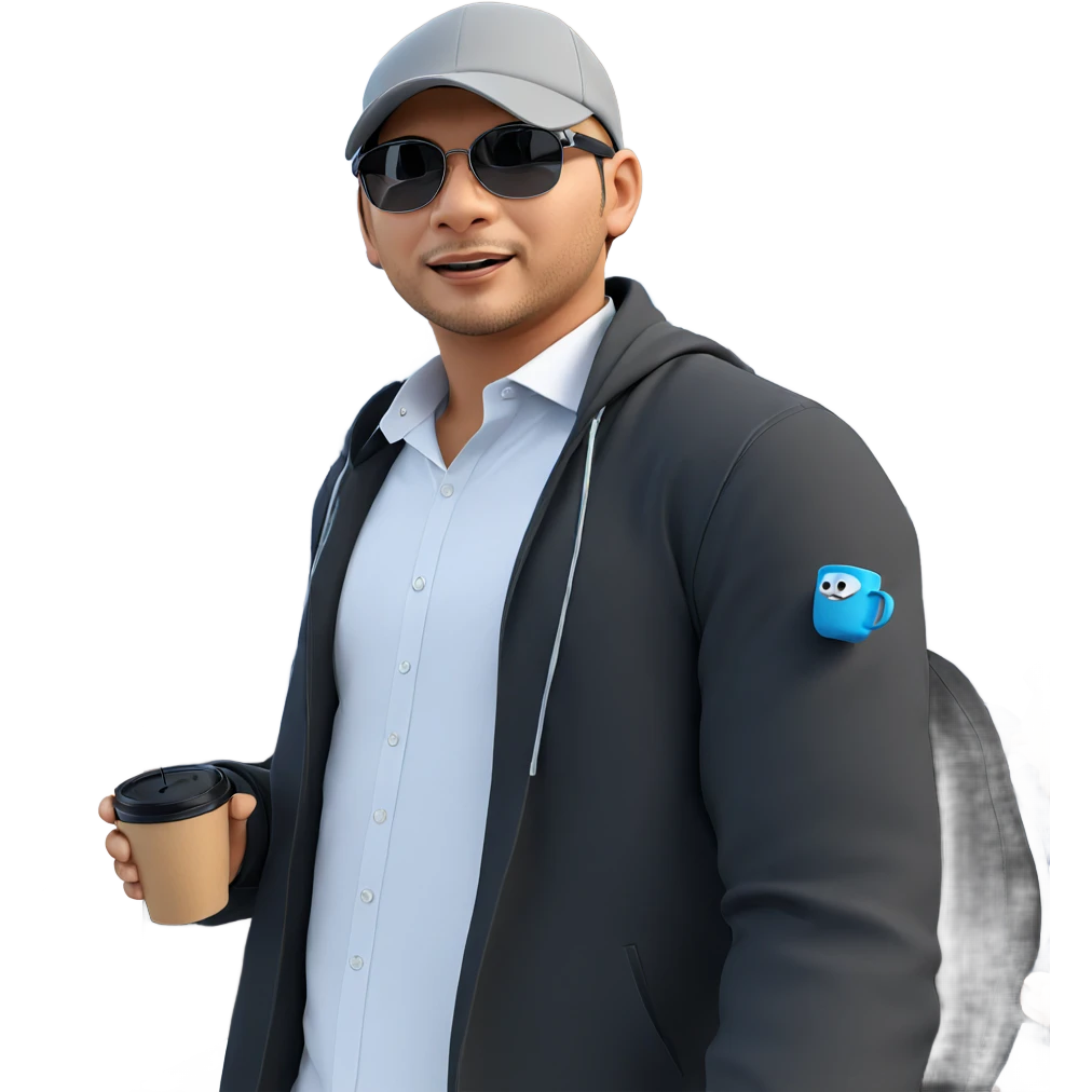 boy in hat with cup emoji