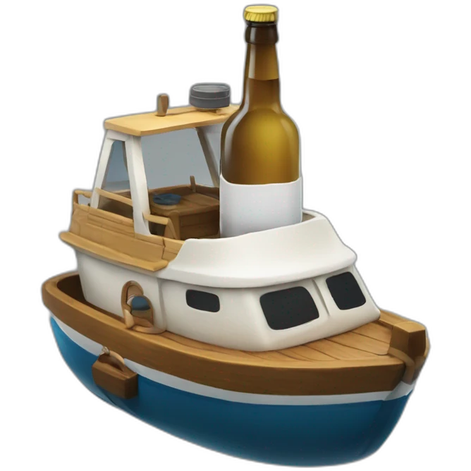 alcool botte on a boat emoji