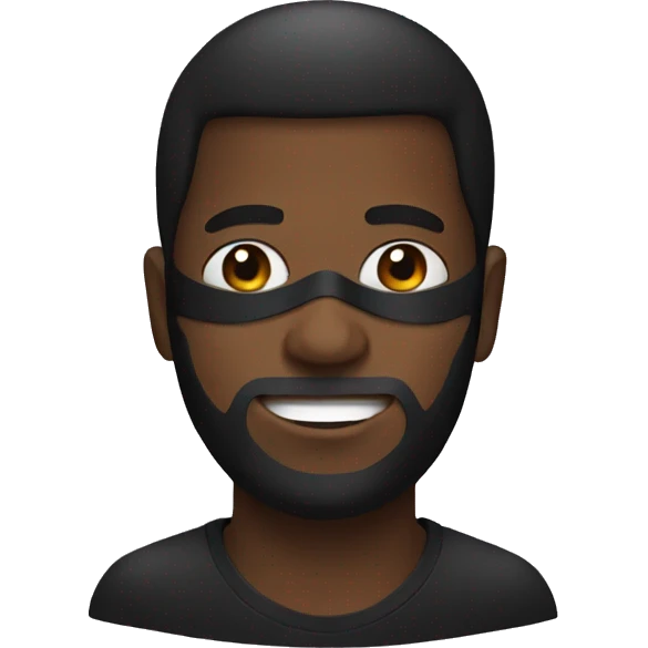 Black guy with mask emoji