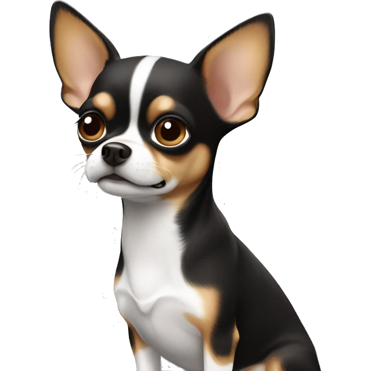 black and white and a little bit of brown Chihuahua ￼ emoji